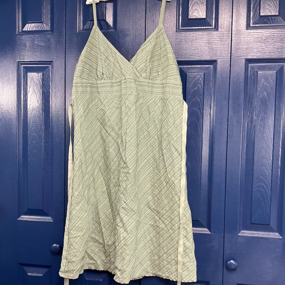 Mimi Maternity Light Green Stripped Sundress size L Y2K